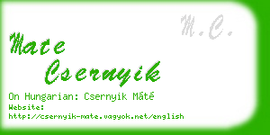 mate csernyik business card